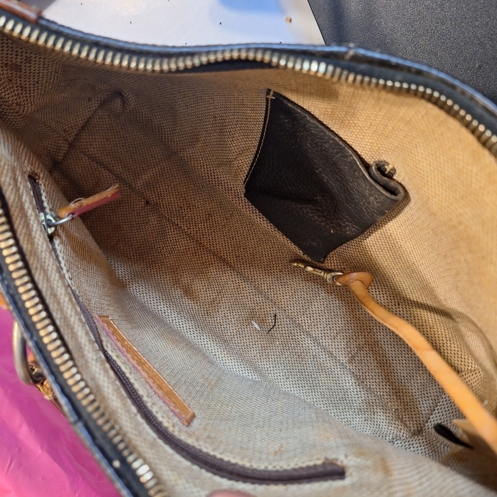 Dooney & Bourke Black  Leather Trim Shoulder Bag - Picture 5 of 13
